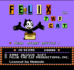 Felix the Cat (USA) Title Screen